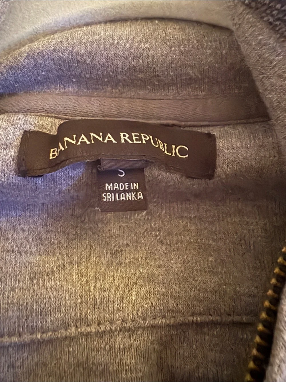 Banana Republic Men's Dark Charcoal Quarter-Zip Sweater #0035